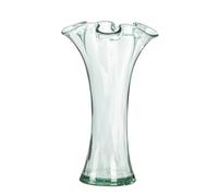 GILDE Jarrón Artesania - Cristal - Abombado - Orgánico - Verde - Altura 30 cm x Ø 20 cm - Fabricación Europea