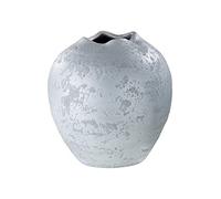 GILDE Jarrón de cerámica Barcelos - Jarrón Decorativo de tulipán Impermeable Altura 29 cm diámetro 29 cm Color: Blanco Gris - decoración salón - fabricación Europea