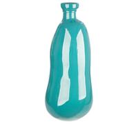 GILDE Jarrón de Suelo Sylt de Cristal, Color Azul, Altura 51 cm x diámetro 22 cm, fabricación Europea, jarrón Decorativo de Cristal