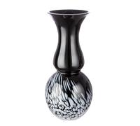 GILDE Jarrón Decorativo con Forma de Trofeo, Color Blanco y Negro, Moderno jarrón Decorativo de Cristal, Hecho a Mano de Cristal de Color, Altura 36,5 cm
