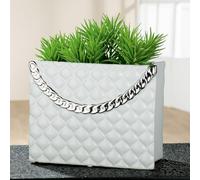 GILDE Jarrón Decorativo de cerámica, Color Blanco, 20 cm de Altura, Color Blanco