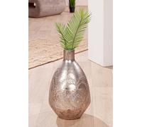 GILDE Jarrón Peso Cristal Gris Acabado Antiguo Mate Floral Altura 43 cm Decoración Decoración Hogar Regalo Decoración Hogar
