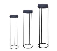 GILDE Juego de 3 columnas Decorativas Leila de Hierro, con Recubrimiento en Polvo, Color Azul Nocturno, Altura 101 cm x 27 cm, Columna para decoración
