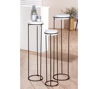 Gilde, juego de 3 elementos decorativos, columna "Leila", hierro, blanco, unidad de venta: 1, altura: 101 cm, diámetro: 27 cm, código: 58015, EAN: 4063387580158