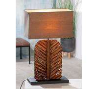 Gilde Tischleuchte, "Foglia", Blattmotiv, Holz, braun, VE 1, L. 20 cm, B. 40 cm, H. 63 cm 42155