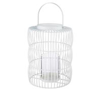 Gilde, vela decorativa "Stage", metal, blanca, juego de 2 unidades, altura 44 cm, diámetro 24 cm. Código: 4063387691304