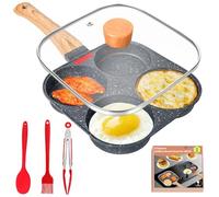 Gimars 5 en 1 Sartén de Aluminio para Tortitas de 4 Agujeros Antiadherente