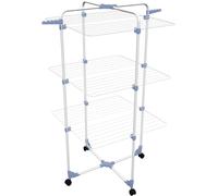 Gimi Tendedero de pie de torre Modular 3 – Acero, 30 m, Blanco, 71 x 5 x 132 cm