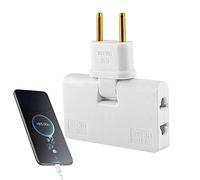 GIMOCOOL Adaptador de Enchufe Plegable - Adaptador de Enchufe de Pared Plano de 3 vías - Extensor de Enchufe eléctrico portátil en la Pared con Cabezal Giratorio de 180 Grados