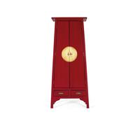 GINER Y COLOMER Armario de madera de mango con 2 puertas y 2 cajones, Rojo