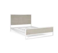 GINER Y COLOMER Cama de metal y resina blanco y beige