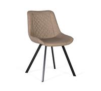 GINER Y COLOMER Lote de 2 sillas beige con patas de acero negro
