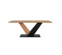 Giner y Colomer Mesa de Comedor Rectangular en Madera de Acacia Natural con Acabado Negro