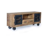 GINER Y COLOMER Mueble de televisión de madera de mango y metal natural