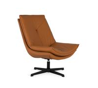 GINER Y COLOMER Sillón giratorio tapizado en piel sintética color Camel