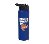 Ginjabread Man Funny Ninja Gingerbread Stainless Steel Insulated Water Bottle