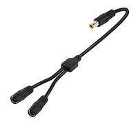 GINTOOYUN DC7909 Cable Adaptador Divisor Y 14AWG DC 8 mm Cable de alimentación de un Macho a Dos Hembra para estación de energía portátil, Panel Solar, Banco de energía Solar, etc. (2 pies)