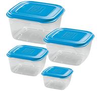 GioStyle Set DE 4 CONTENEDORES Cuadrados PRECINTOS 2/1,5/1/0,5 LT, Lightblue, One Size