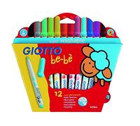 Giotto Rotuladores be-bè 466700 – Estuche 12, trazo 1-3 mm, súper lavables, surtido de colores