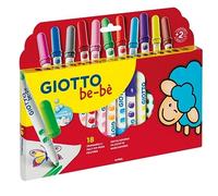Giotto Rotuladores de fibra be-bè – Súper lavables, punta maxi 5 mm, colores surtidos, 18 unidades