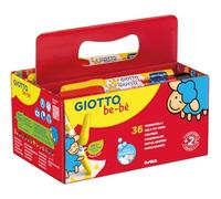 Giotto Rotuladores be-bè Súper Punta de fibra, súper lavables, 12 colores surtidos, 36 unidades