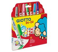Giotto Rotuladores be-bè – Punta de fibra, súper lavables – Estuche 12 unidades