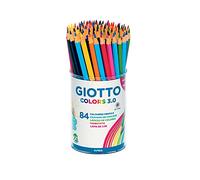 GIOTTO Colors 3.0, Lápices de colores, Forma Hexagonal, Mina 3mm, Bote de Plástico, 7X12 Colores Surtidos, 84 unidades