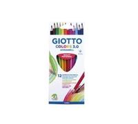 Giotto Colors Aquarell 3.0 Lápices de Colores Acuarelables, Estuche 12 Uds. (MINA 3 MM)