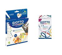 Giotto Decor Materials - Estuche 12 rotuladores decorativos multisuperficie, tinta base agua + Set de 8 rotuladores (4258), color/modelo surtido