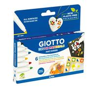 Giotto Rotuladores multisuperficie Decor Materials, punta media 4 mm, estuche sin plástico, 6 uds
