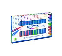 Giotto Rotuladores Turbo Pro, doble punta y punta redonda, colores surtidos, 15 unidades
