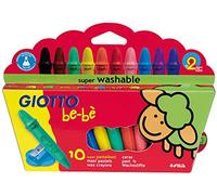 Giotto Lapices cera super bebe caja de 10 colores surtidos + sacapuntas.
