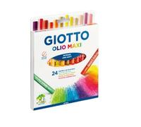 GIOTTO Olio Maxi, Pastel al Óleo Intenso y Suave, Diámetro 11mm, Colores Surtidos, 24 unidades