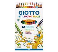 Giotto Lápices de colores Stilnovo Maxi – formato triangular, gruesos, mina 4,3 mm, 12 unidades