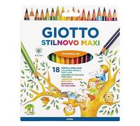 Giotto Lápices de colores Stilnovo Maxi – gruesos formato triangular, mina 4,3 mm – 18 unidades