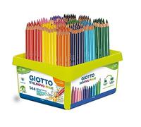 Giotto Stilnovo Maxi, Lápices de colores gruesos, Schoolpack fabricado con el 50% de material regenerado, Mina de 4,3mm, Colores Surtidos, 144 unidades