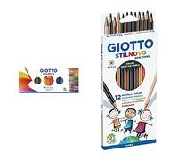 Giotto Stilnovo - Set con 50 lápices y 1 Sacapuntas, Multicolor + Stilnovo Skin Tones Est. 12 Uds.