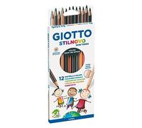 Giotto Lápices de Colores Stilnovo Skin Tones – Forma hexagonal, mina 3.3 mm, 12 uds