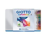Giotto Lápices de colores Supermina – Estuche metálico 36 lápices, mina extra grande 3,8 mm