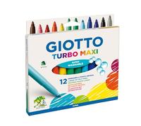 GIOTTO Turbo Maxi, Rotuladores Súper Lavables, Punta Maxi, Punta 5mm, Colores Surtidos, 12 unidades