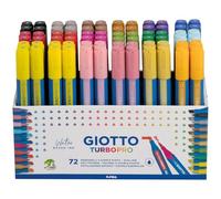 GIOTTO Turbo Pro Schoolpack, Rotuladores Doble Punta de Fibra, Forma Redonda, Colores Surtidos, 72 Unidades