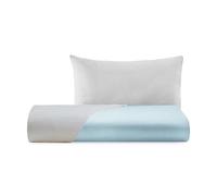 Giovanni Dolcinotti | Juego de Funda nórdica Individual Reversible - 1 Funda de Almohada - Frozen/Perla - 100% percal de algodón - Fabricado en Italia - Modelo Boston