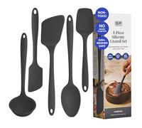 GIR: Get It Right - Juego multiusos de 5 piezas esenciales: cucharón, espátula, volteo, cuchara y cuchara, antiadherente, resistente al calor, apto para lavavajillas, utensilios de cocina, suministros