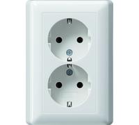 Gira 078003 schuko - enchufe de pared doble con placa completa, color