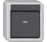 Gira 1V 1PT IP44 Pulsador de mando monopunto KNX Gris - 515130