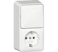 GIRA 417613: Enchufe/interruptor combinado, tipo SCHUKO, vertical, color blanco puro