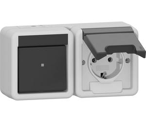Gira 417730 Combo De Enchufe Horizontal IP44 Gris - 417730