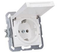 Gira 445403 - Enchufe Schuko con sistema de tapa abatible 55, color blanco brillante