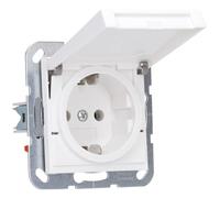 Gira 445427 Schuko - Enchufe con tapa abatible, color blanco