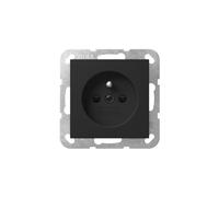 Gira 4485005 - Enchufe con clavija de tierra, 16 A, 250 V, obturador, sistema 55, color negro mate